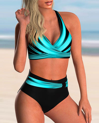 Victoria | Set bikini con dettaglio incrociato e stampa