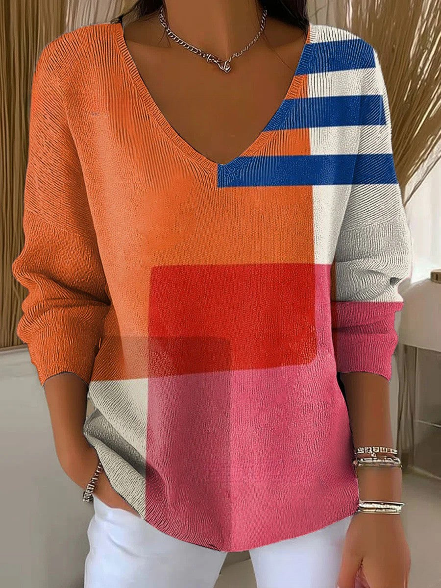 Beatrice – Maglione in maglia con scollo a V