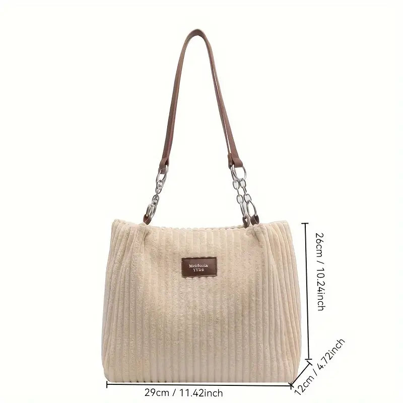 Samantha | Borsa Tote in Velluto a Coste per Donna