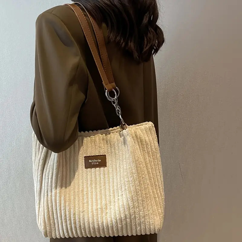 Samantha | Borsa Tote in Velluto a Coste per Donna