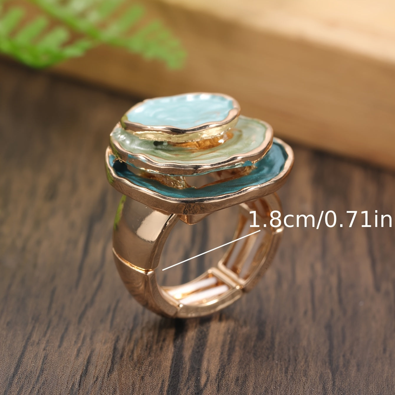 Anello boho smaltato a tre strati
