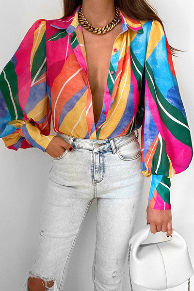 Jane | Blusa floreale con maniche a sbuffo per donne