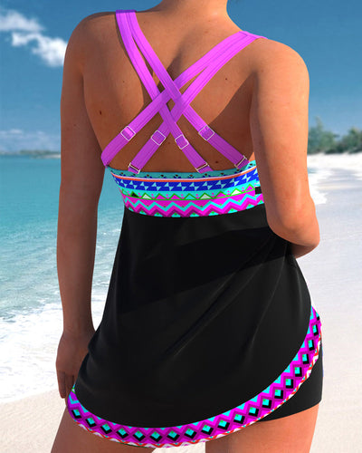 Eliza | Costume da Bagno con Chiusura a Lacci e Motivo a Strisce