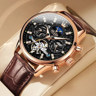 Orologio Automatico Meccanico con Cinturino in Pelle™ - Olsen & Olsen