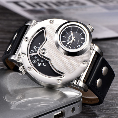 Orologio da polso in pelle multi-fuso orario™ - Olsen & Olsen