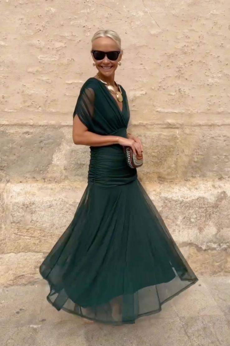 Klara - Elegante abito lungo con scollo a V
