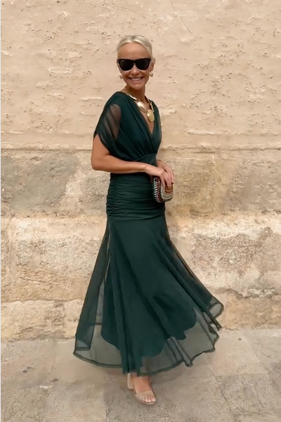 Klara - Elegante abito lungo con scollo a V