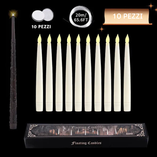 Lampada di Natale - Candele galleggianti con bacchetta magica