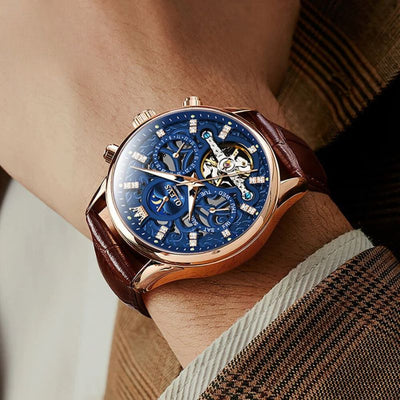 Orologio Automatico Meccanico con Cinturino in Pelle™ - Olsen & Olsen