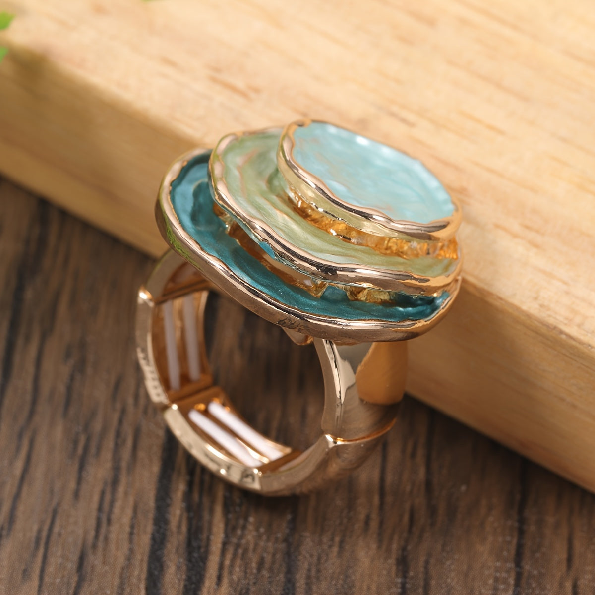 Anello boho smaltato a tre strati