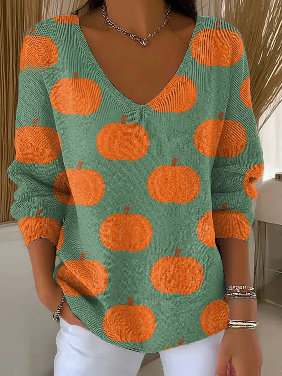 Beatrice – Maglione in maglia con scollo a V