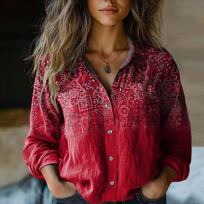 Morena™ - Blusa Stampata Vintage