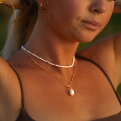 BALI Collana di Perle Dorate