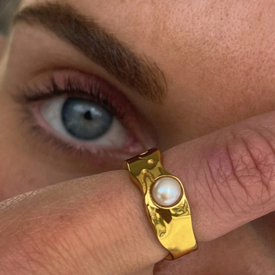 SISTA Anello con Perla d'Oro