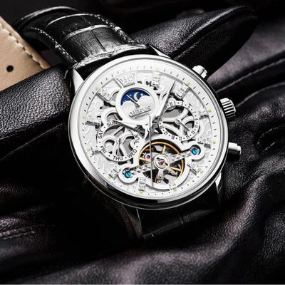 Orologio Automatico Meccanico con Cinturino in Pelle™ - Olsen & Olsen