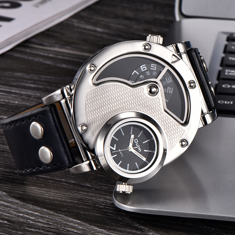 Orologio da polso in pelle multi-fuso orario™ - Olsen & Olsen