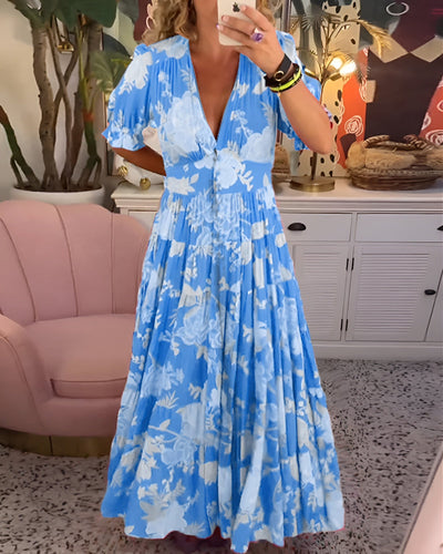 Carine | Abito floreale con scollo a V