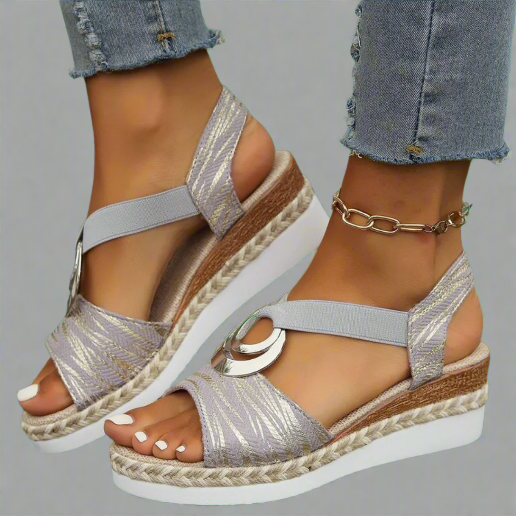 Dahlia | Sandali wedge fatti a mano in materiale premium