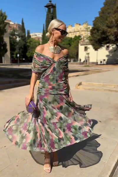 Klara - Elegante abito lungo con scollo a V
