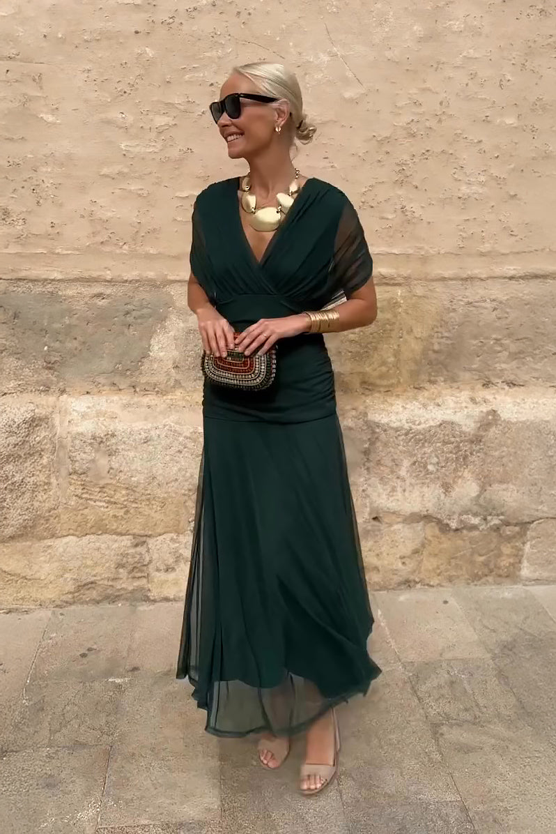 Klara - Elegante abito lungo con scollo a V