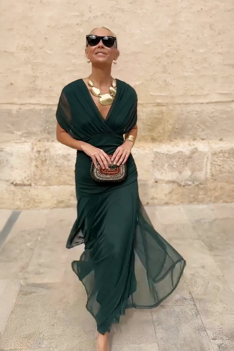 Klara - Elegante abito lungo con scollo a V