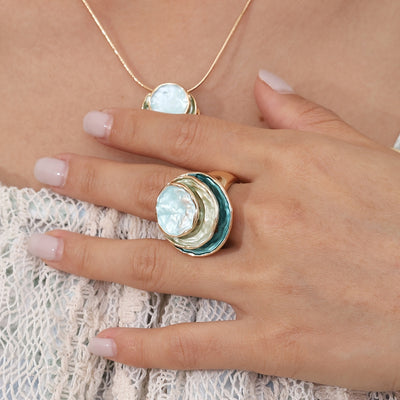 Anello boho smaltato a tre strati