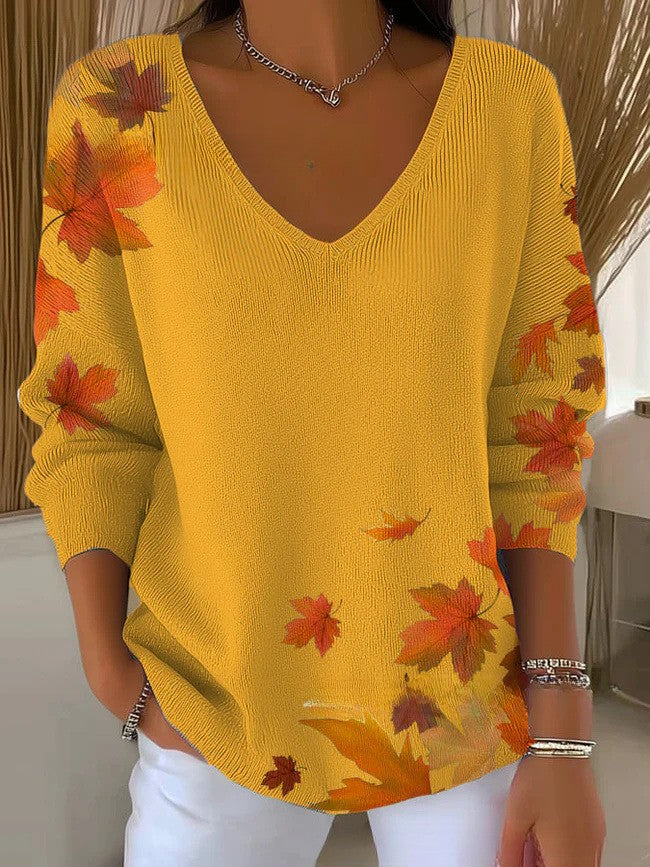 Beatrice – Maglione in maglia con scollo a V