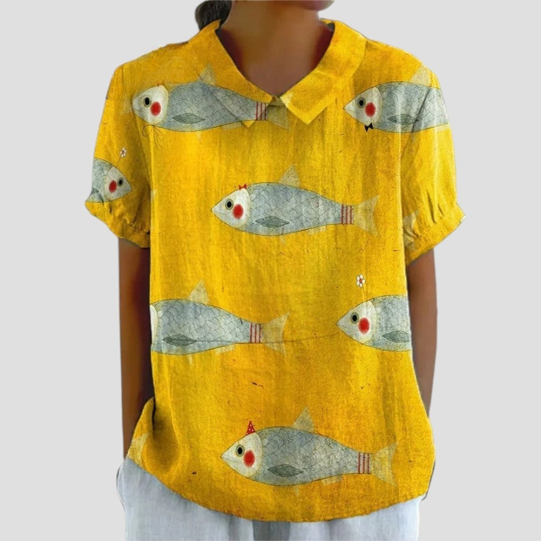 LAURA™ | BLUSA CON COLLO