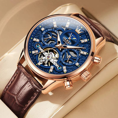 Orologio Automatico Meccanico con Cinturino in Pelle™ - Olsen & Olsen