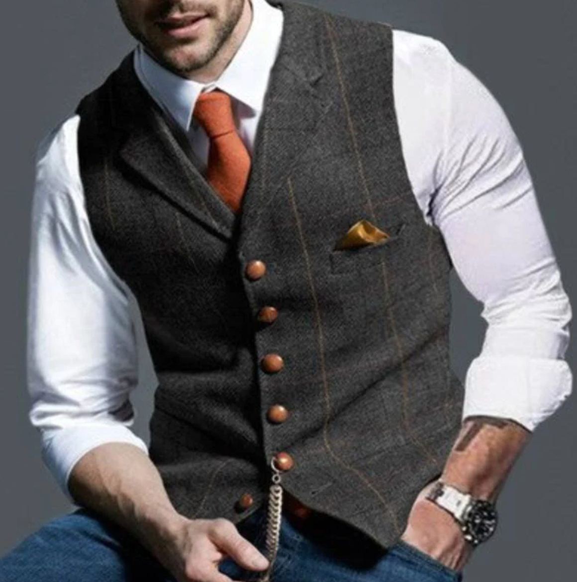 Fenton - Gilet con bottoni di lusso