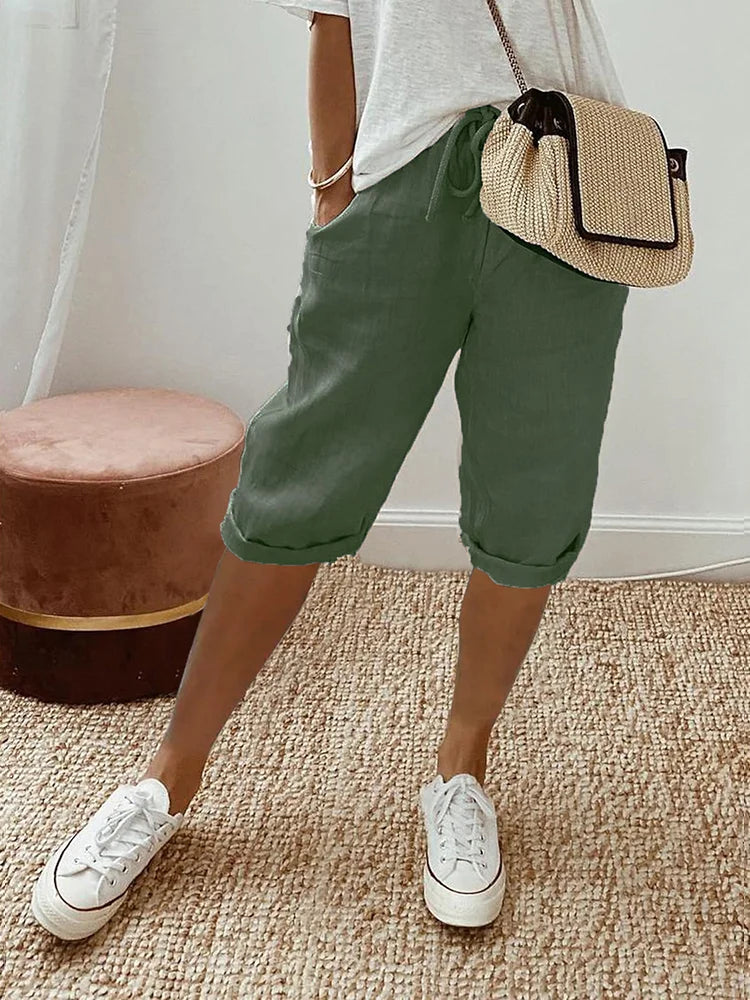 Nienke - Pantaloncini da donna in cotone e lino (1+1 GRATIS)