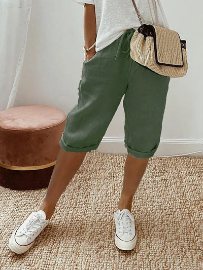 Nienke - Pantaloncini da donna in cotone e lino (1+1 GRATIS)