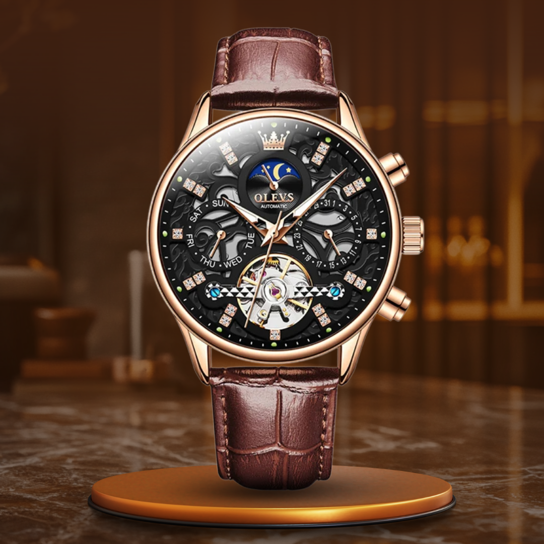Orologio Automatico Meccanico con Cinturino in Pelle™ - Olsen & Olsen