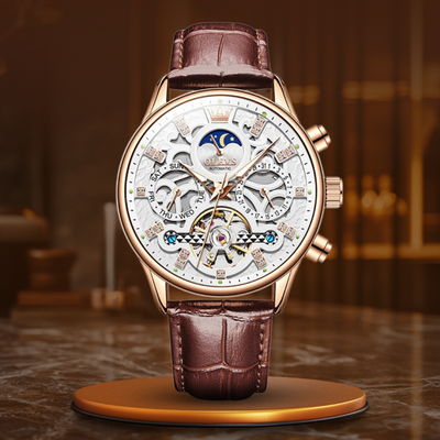 Orologio Automatico Meccanico con Cinturino in Pelle™ - Olsen & Olsen