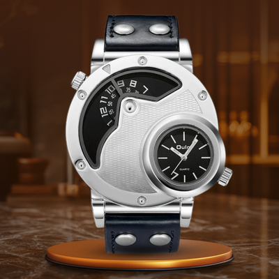 Orologio da polso in pelle multi-fuso orario™ - Olsen & Olsen