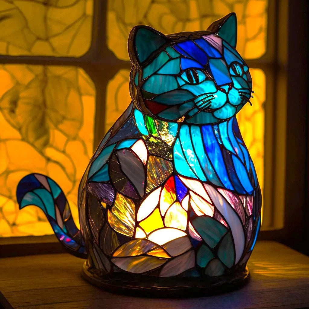 Nala | Lampada magica per gatti in vetro colorato