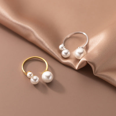 Anello regolabile in perle d'acqua dolce