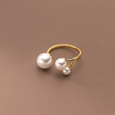 Anello regolabile in perle d'acqua dolce