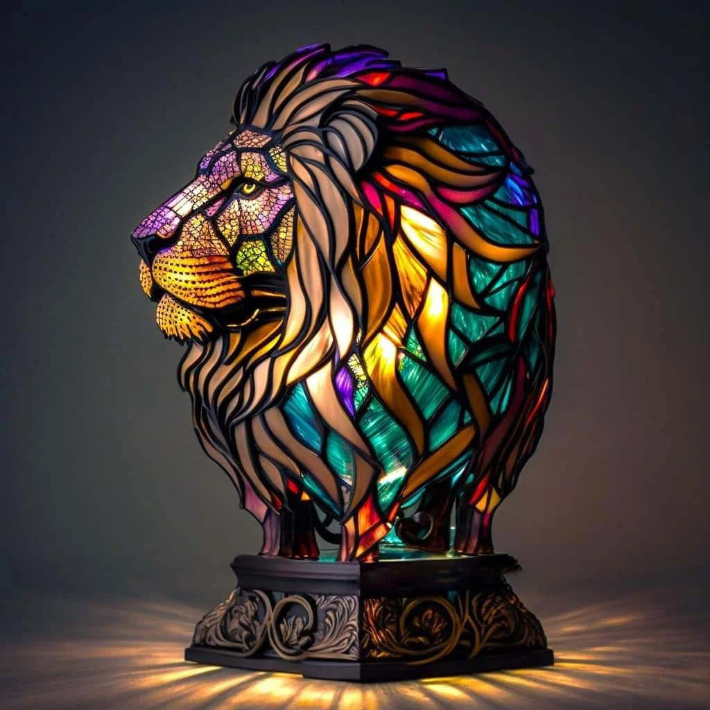 Simba | Lampada Magica del Leone in Vetro Colorato