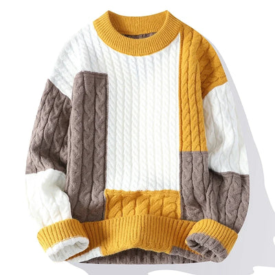 Verre Blanc™ | Maglione casual a blocchi di colore da uomo