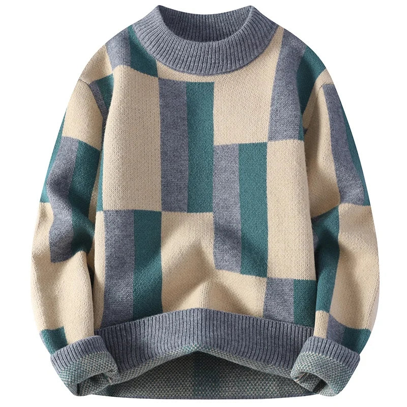 Verre Blanc™ | Maglione da uomo con colletto e scacchi