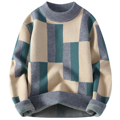 Verre Blanc™ | Maglione da uomo con colletto e scacchi