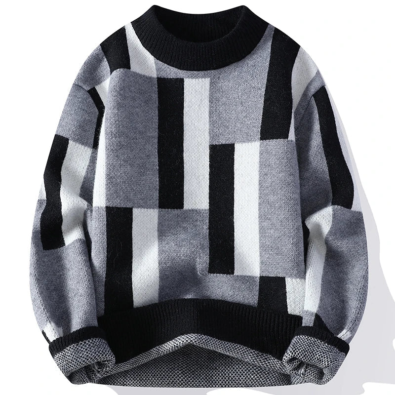 Verre Blanc™ | Maglione da uomo con colletto e scacchi