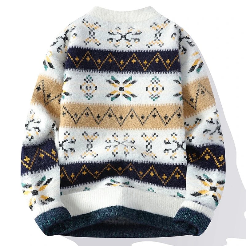 Verre Blanc™ | Maglione da uomo in cashmere stampato vintage