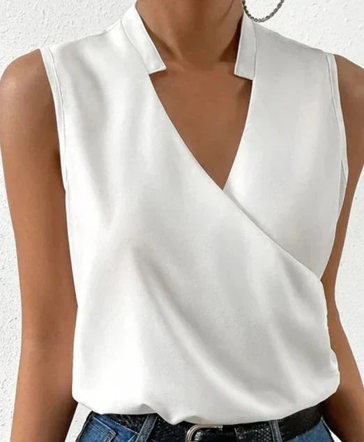 Sarah | Elegante top senza maniche monocolore
