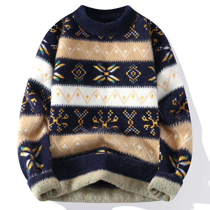 Verre Blanc™ | Maglione da uomo in cashmere stampato vintage
