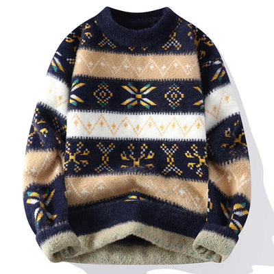 Verre Blanc™ | Maglione da uomo in cashmere stampato vintage