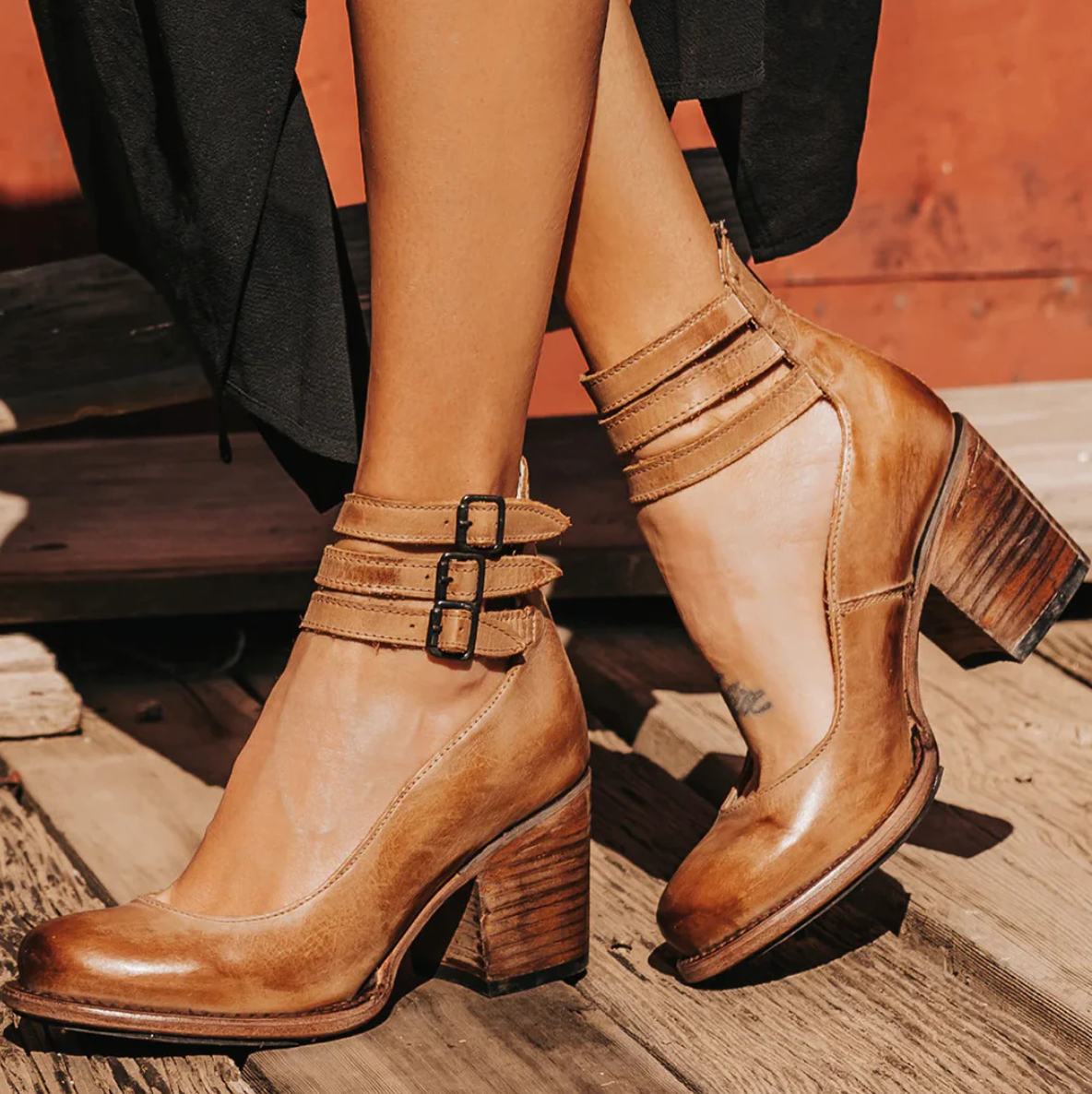 Bellezia - Tacchi eleganti in pelle vintage