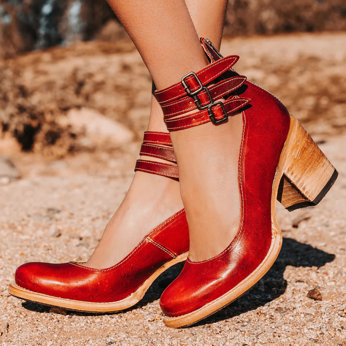 Bellezia - Tacchi eleganti in pelle vintage