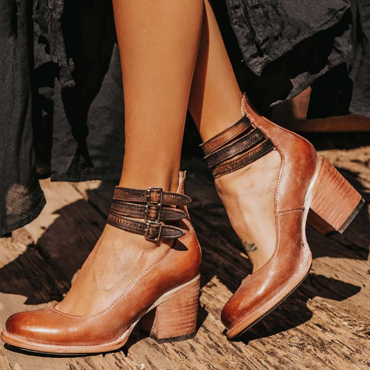 Bellezia - Tacchi eleganti in pelle vintage
